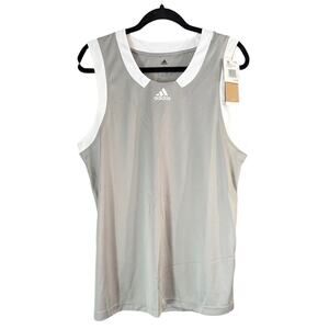 Adidas Men's Icon Squad Basketball Jersey Grey & White Size Small S New